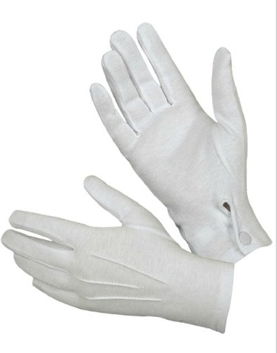 Hatch WG1000S Cotton Parade Glove with Snap Back (White, Large)
